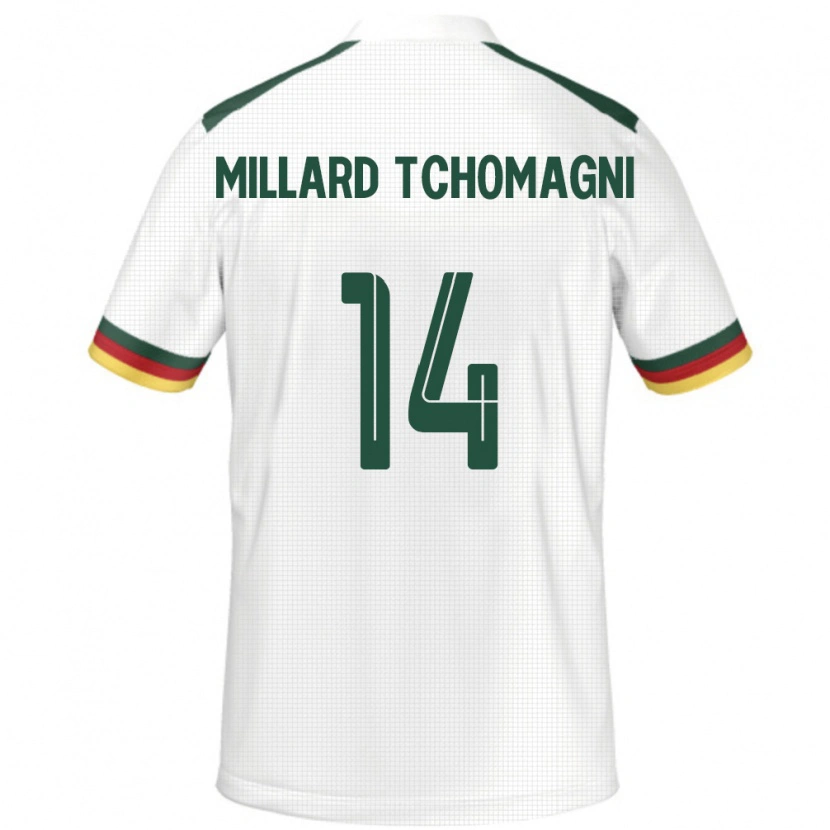 Danxen Pánské Kamerun Samuel Millard Tchomagni #14 Bílý Daleko Hráčské Dresy 24-26 Dres