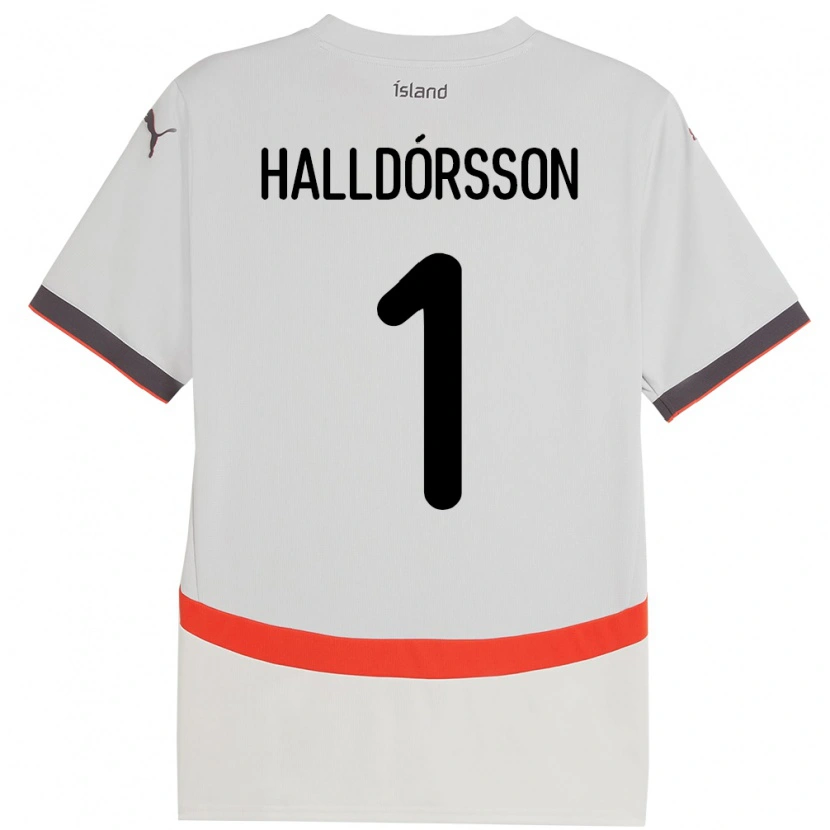 Danxen Pánské Island Elmar Ágúst Halldórsson #1 Bílý Daleko Hráčské Dresy 24-26 Dres