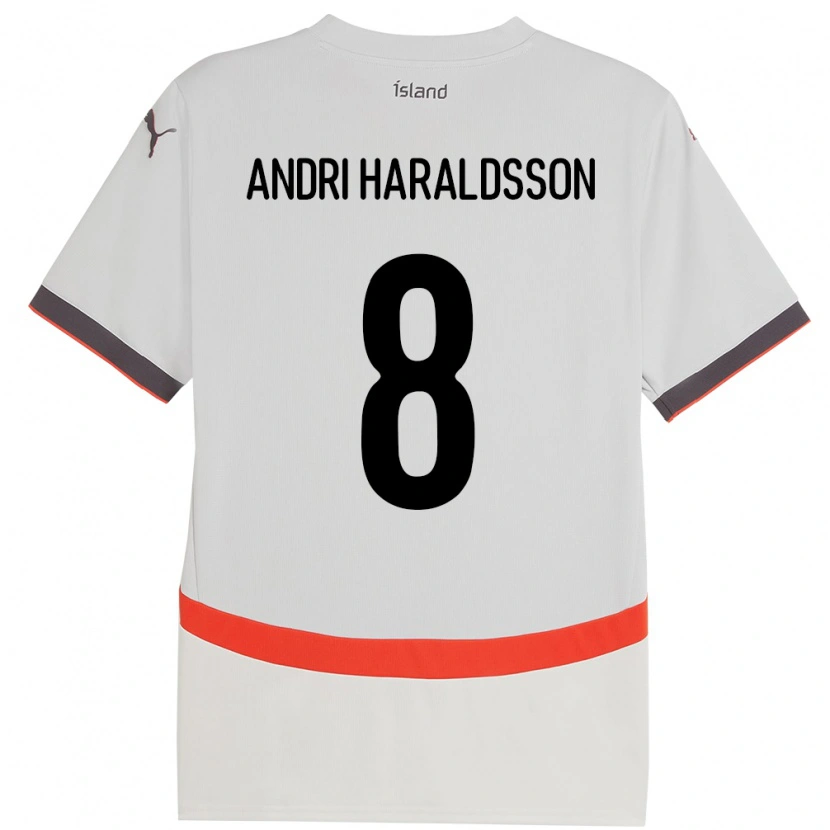 Danxen Pánské Island Haukur Andri Haraldsson #8 Bílý Daleko Hráčské Dresy 24-26 Dres