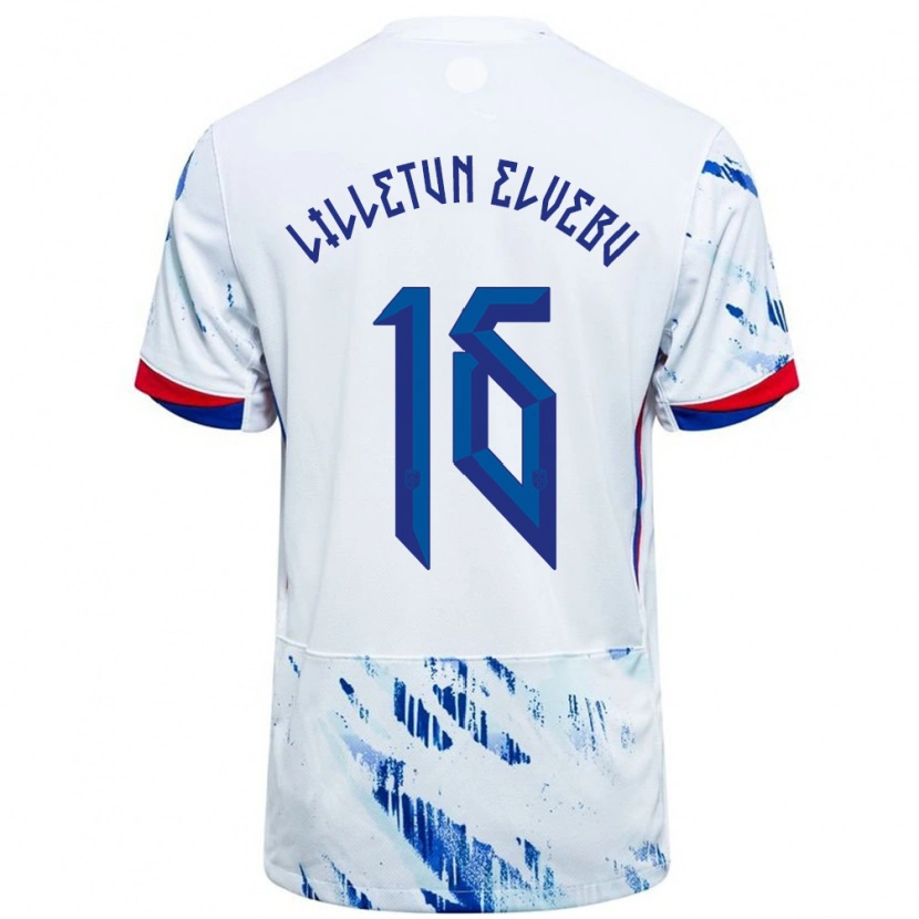 Danxen Pánské Norsko Aleksander Lilletun Elvebu #16 Bílá Modrá Daleko Hráčské Dresy 24-26 Dres