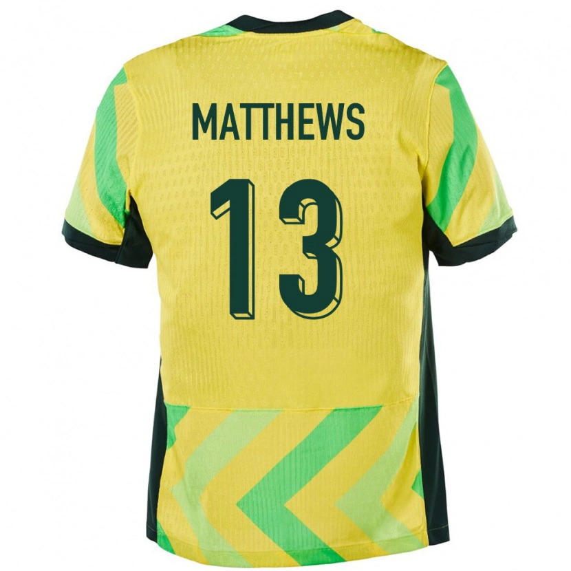 Danxen Dámské Austrálie Hayden Matthews #13 Zlatý Domů Hráčské Dresy 24-26 Dres