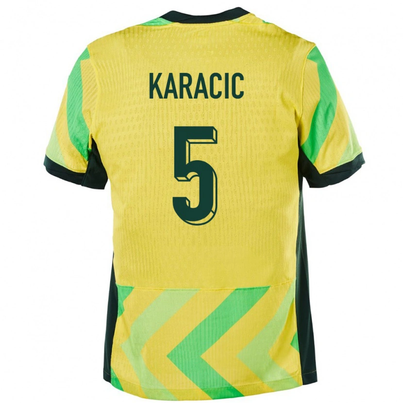 Danxen Dámské Austrálie Fran Karacic #5 Zlatý Domů Hráčské Dresy 24-26 Dres