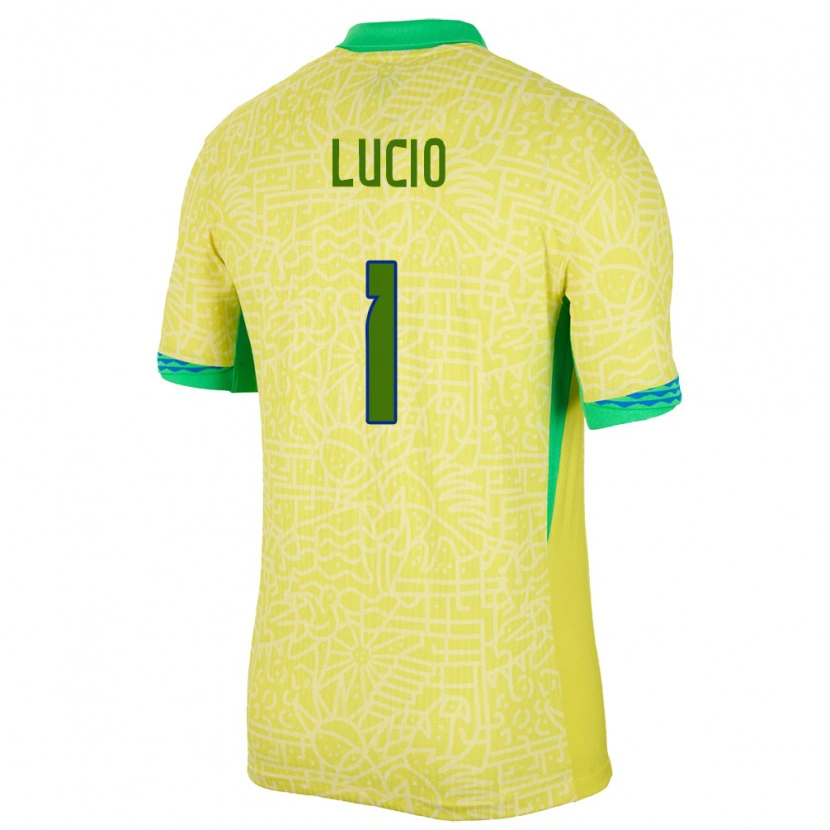 Danxen Dámské Brazílie João Lucio #1 Žlutá Domů Hráčské Dresy 24-26 Dres