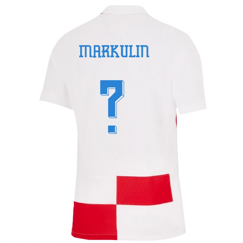 Danxen Dámské Chorvatsko Rafael Markulin #0 Bílá Červená Domů Hráčské Dresy 24-26 Dres