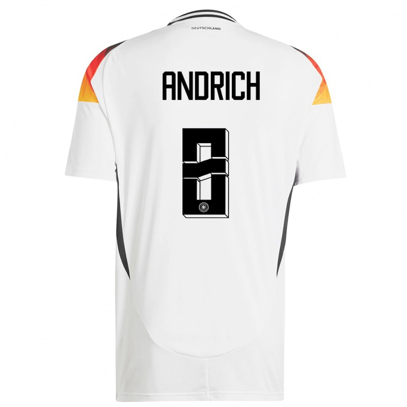 Danxen Dámské Německo Robert Andrich #8 Bílý Domů Hráčské Dresy 24-26 Dres