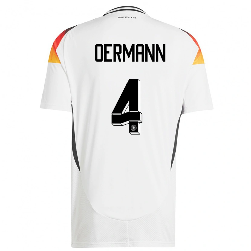 Danxen Dámské Německo Tim Oermann #4 Bílý Domů Hráčské Dresy 24-26 Dres