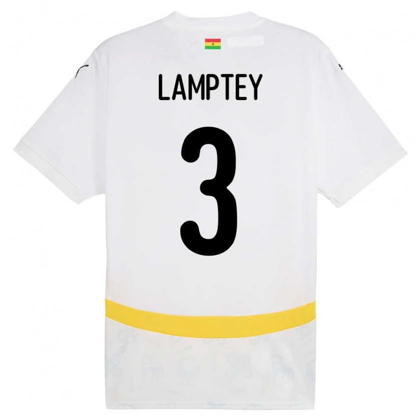 Danxen Dámské Ghana Tariq Lamptey #3 Bílý Domů Hráčské Dresy 24-26 Dres
