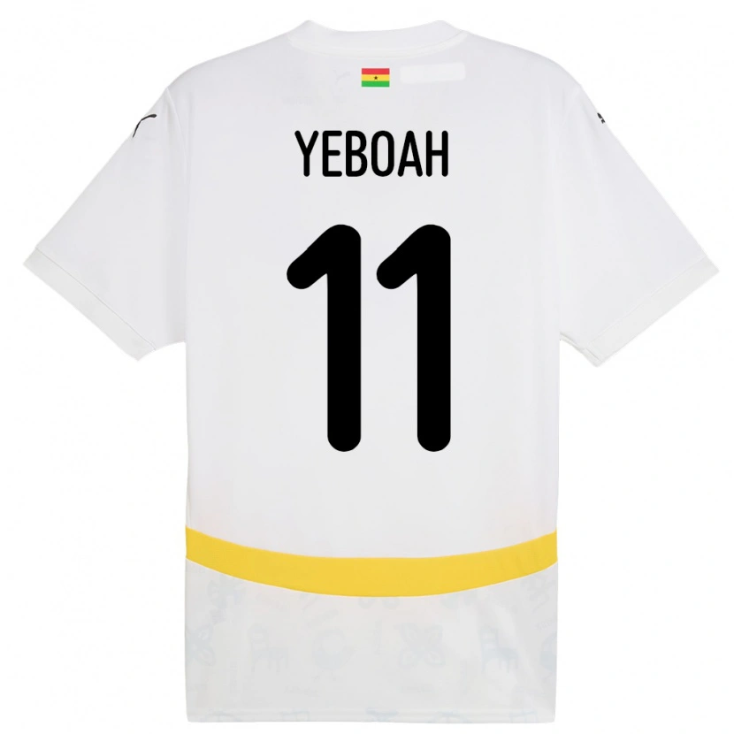 Danxen Dámské Ghana Emmanuel Yeboah #11 Bílý Domů Hráčské Dresy 24-26 Dres
