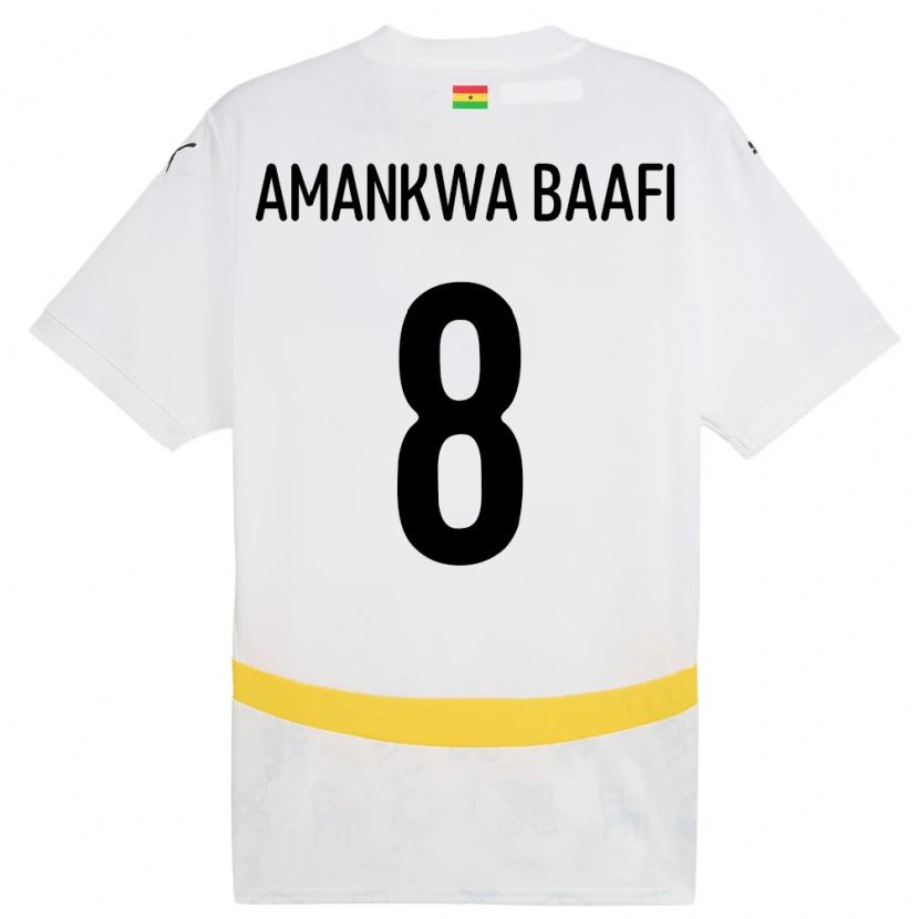Danxen Dámské Ghana Yaw Amankwa Baafi #8 Bílý Domů Hráčské Dresy 24-26 Dres