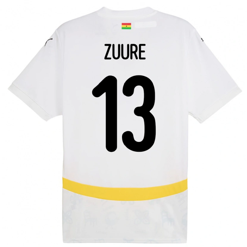 Danxen Dámské Ghana Moses Salifu Bawa Zuure #13 Bílý Domů Hráčské Dresy 24-26 Dres