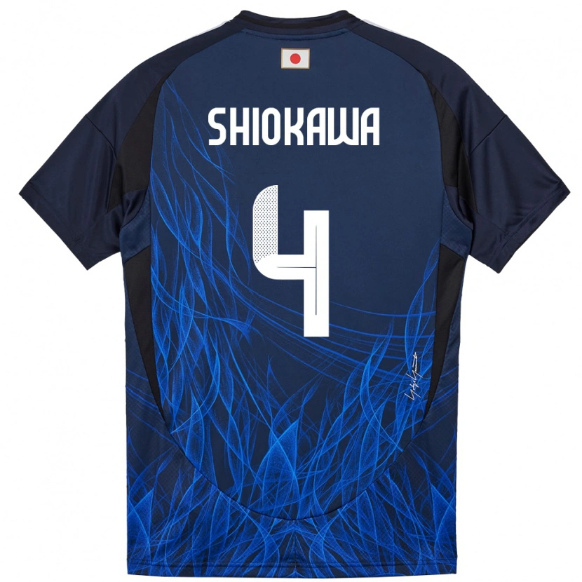 Danxen Dámské Japonsko Harumichi Shiokawa #4 Tmavě Modrá Domů Hráčské Dresy 24-26 Dres
