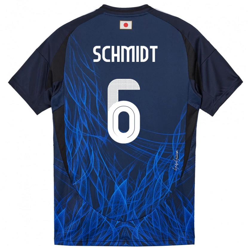 Danxen Dámské Japonsko Nick Schmidt #6 Tmavě Modrá Domů Hráčské Dresy 24-26 Dres