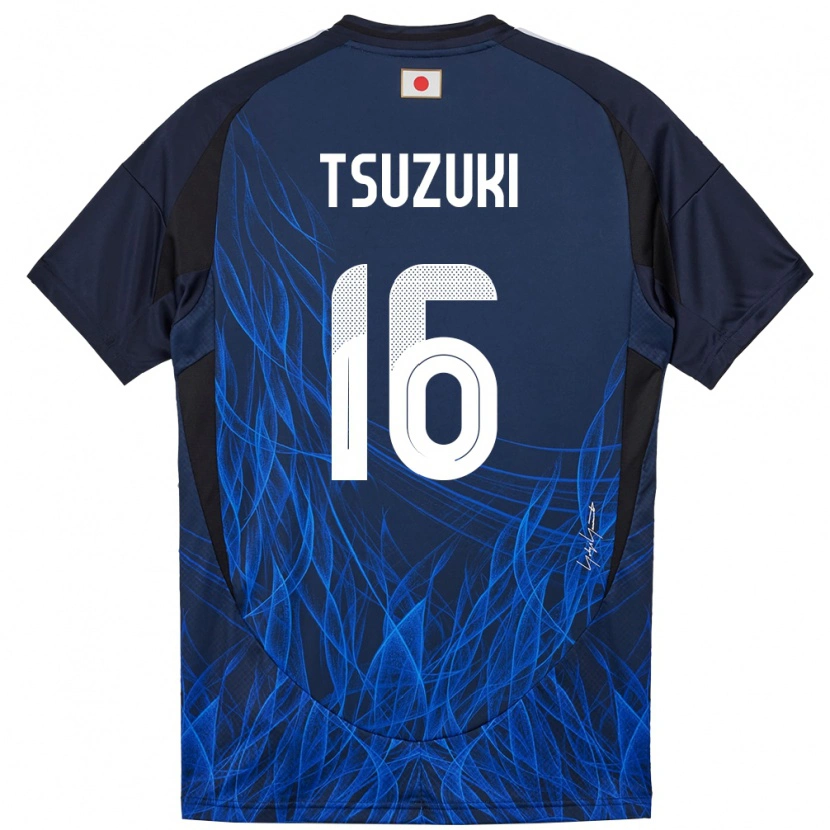 Danxen Dámské Japonsko Shunta Tsuzuki #16 Tmavě Modrá Domů Hráčské Dresy 24-26 Dres