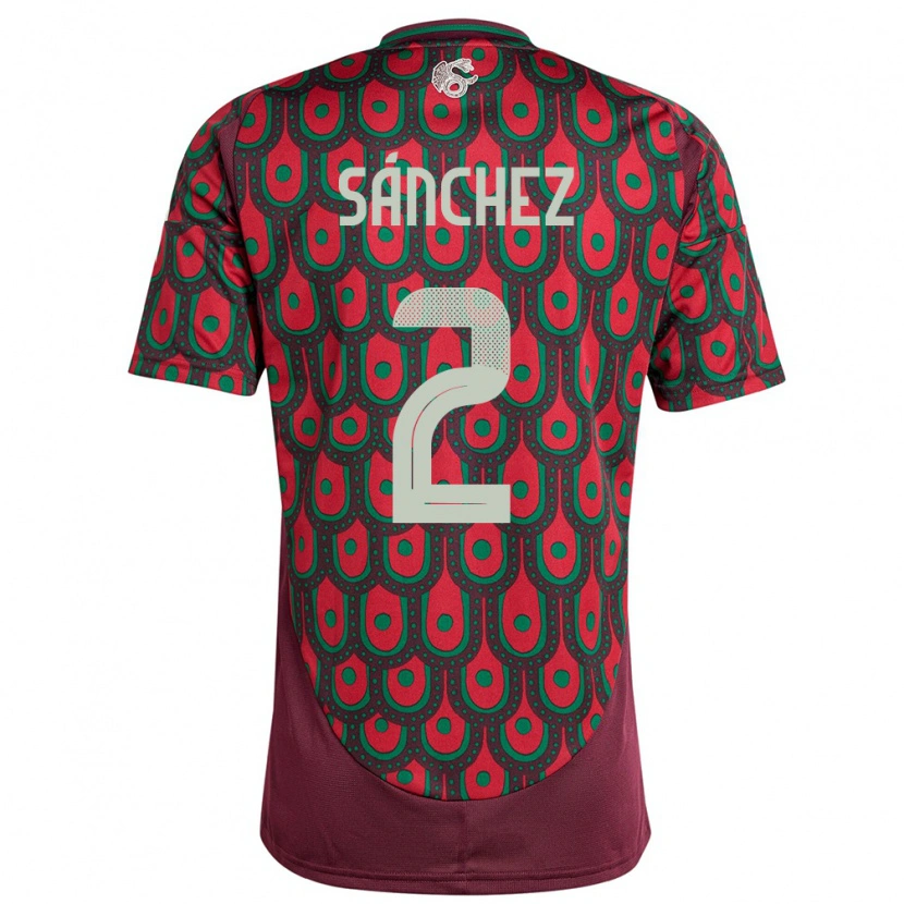 Danxen Dámské Mexiko Jorge Sánchez #2 Maroon Domů Hráčské Dresy 24-26 Dres
