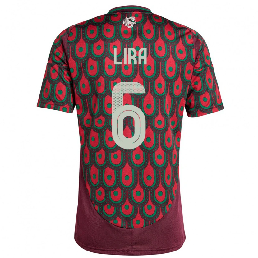 Danxen Dámské Mexiko Érik Lira #6 Maroon Domů Hráčské Dresy 24-26 Dres