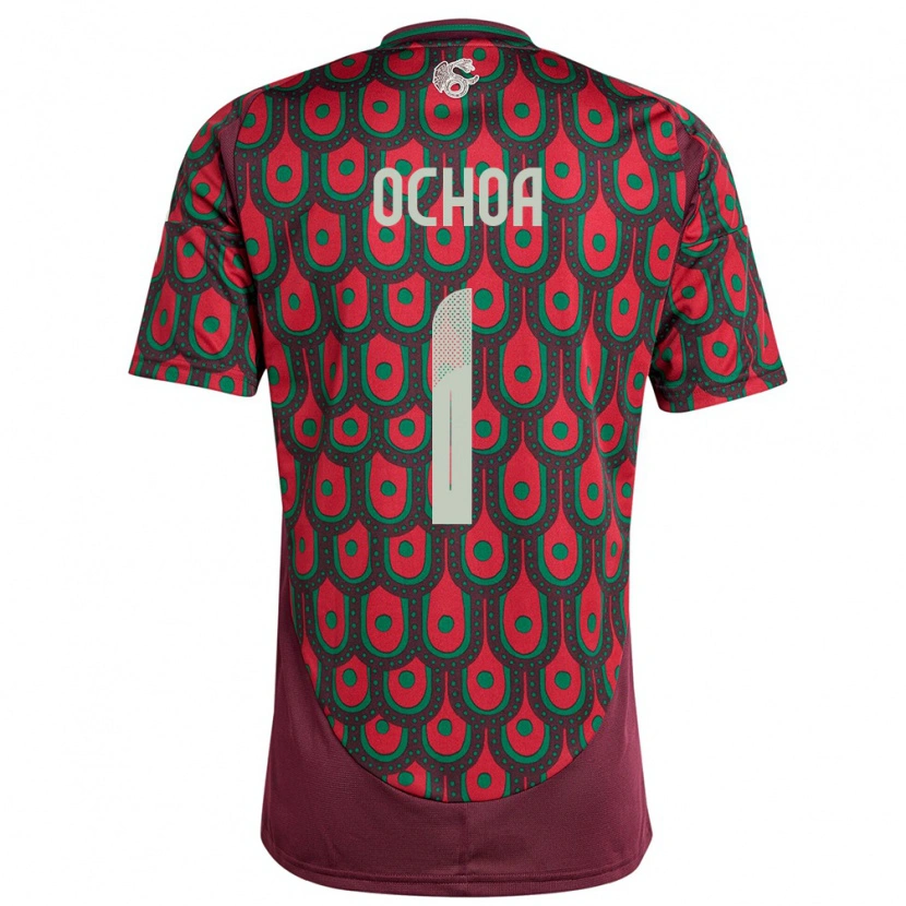 Danxen Dámské Mexiko Emmanuel Ochoa #1 Maroon Domů Hráčské Dresy 24-26 Dres