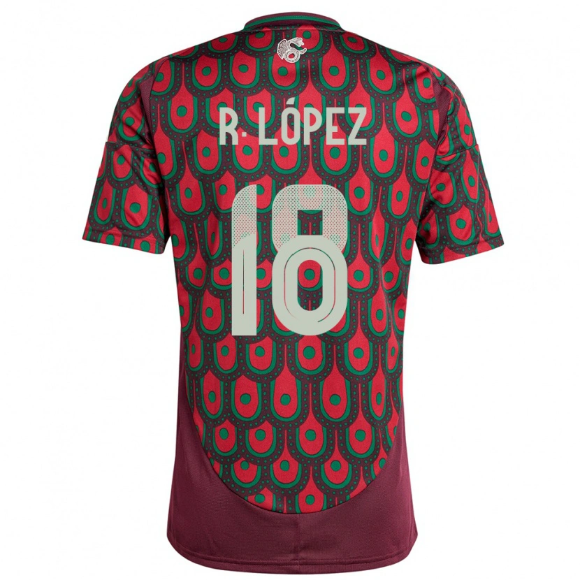 Danxen Dámské Mexiko Rodrigo López #18 Maroon Domů Hráčské Dresy 24-26 Dres