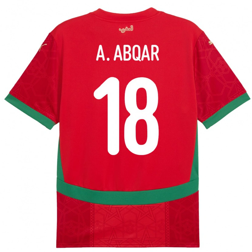 Danxen Dámské Maroko Abdel Abqar #18 Červený Domů Hráčské Dresy 24-26 Dres