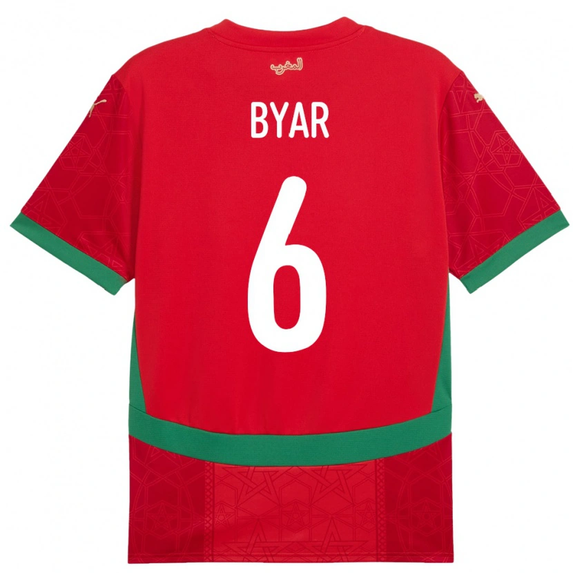 Danxen Dámské Maroko Naïm Byar #6 Červený Domů Hráčské Dresy 24-26 Dres