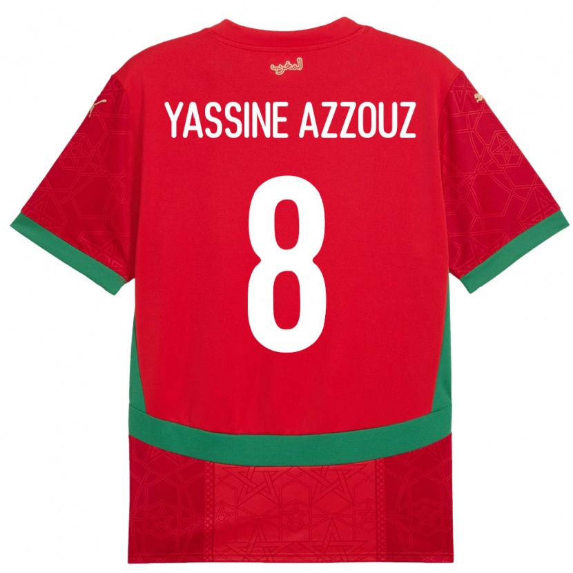 Danxen Dámské Maroko Mohamed Yassine Azzouz #8 Červený Domů Hráčské Dresy 24-26 Dres