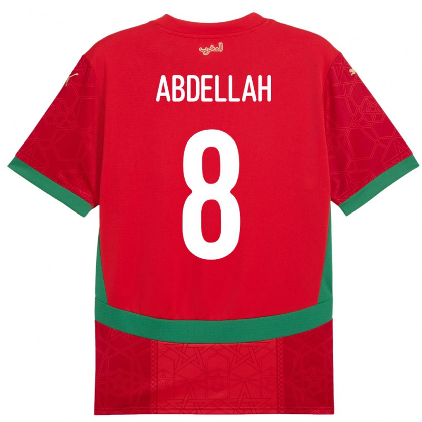 Danxen Dámské Maroko Abdellah Ouazane #8 Červený Domů Hráčské Dresy 24-26 Dres
