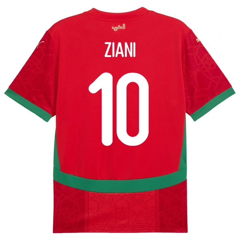 Danxen Dámské Maroko Ismael Ziani López #10 Červený Domů Hráčské Dresy 24-26 Dres