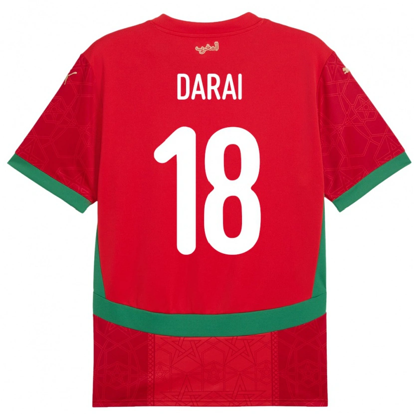 Danxen Dámské Maroko Hamza Darai #18 Červený Domů Hráčské Dresy 24-26 Dres