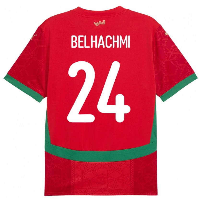 Danxen Dámské Maroko Yahya Belhachmi #24 Červený Domů Hráčské Dresy 24-26 Dres