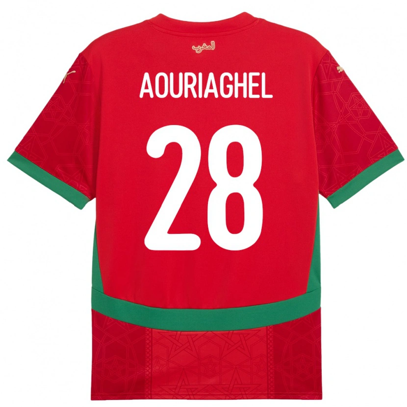 Danxen Dámské Maroko Yassin Aouriaghel #28 Červený Domů Hráčské Dresy 24-26 Dres