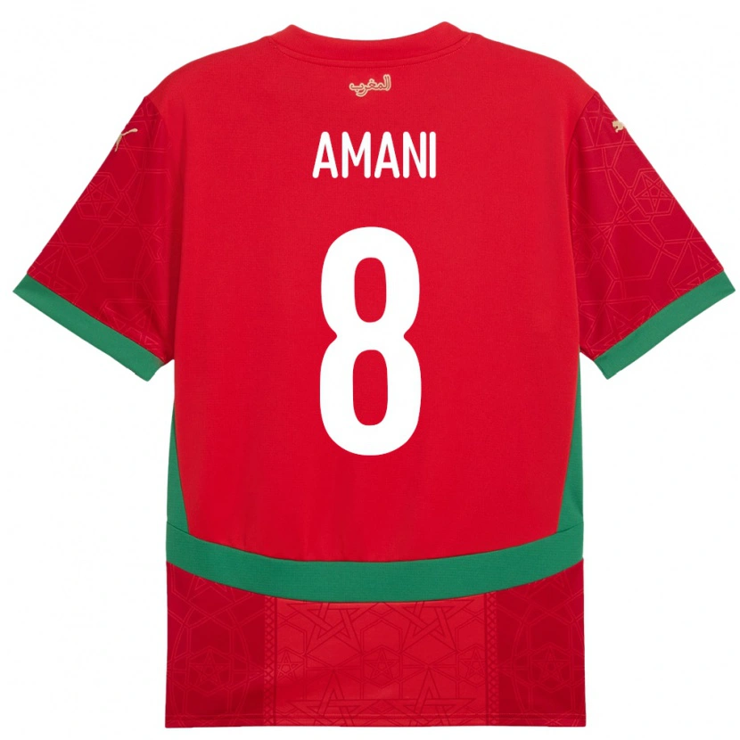 Danxen Dámské Maroko Salma Amani #8 Červený Domů Hráčské Dresy 24-26 Dres
