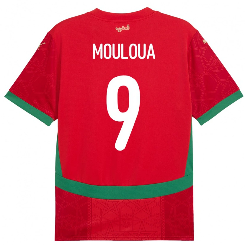 Danxen Dámské Maroko Ayoub Mouloua #9 Červený Domů Hráčské Dresy 24-26 Dres