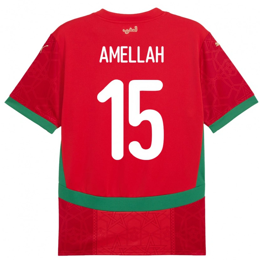 Danxen Dámské Maroko Selim Amellah #15 Červený Domů Hráčské Dresy 24-26 Dres