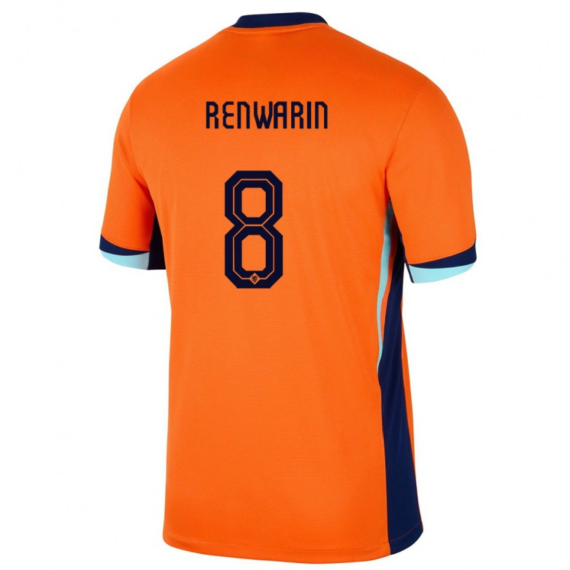 Danxen Dámské Nizozemsko Givaro Renwarin #8 Oranžový Domů Hráčské Dresy 24-26 Dres
