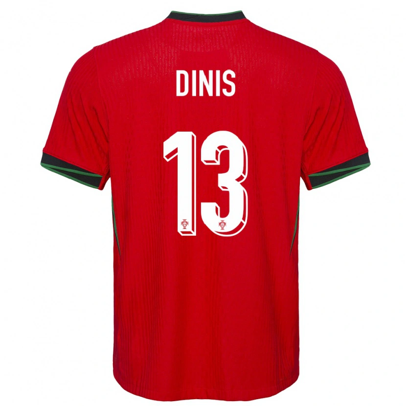 Danxen Dámské Portugalsko Vasco Dinis #13 Červené Domů Hráčské Dresy 24-26 Dres