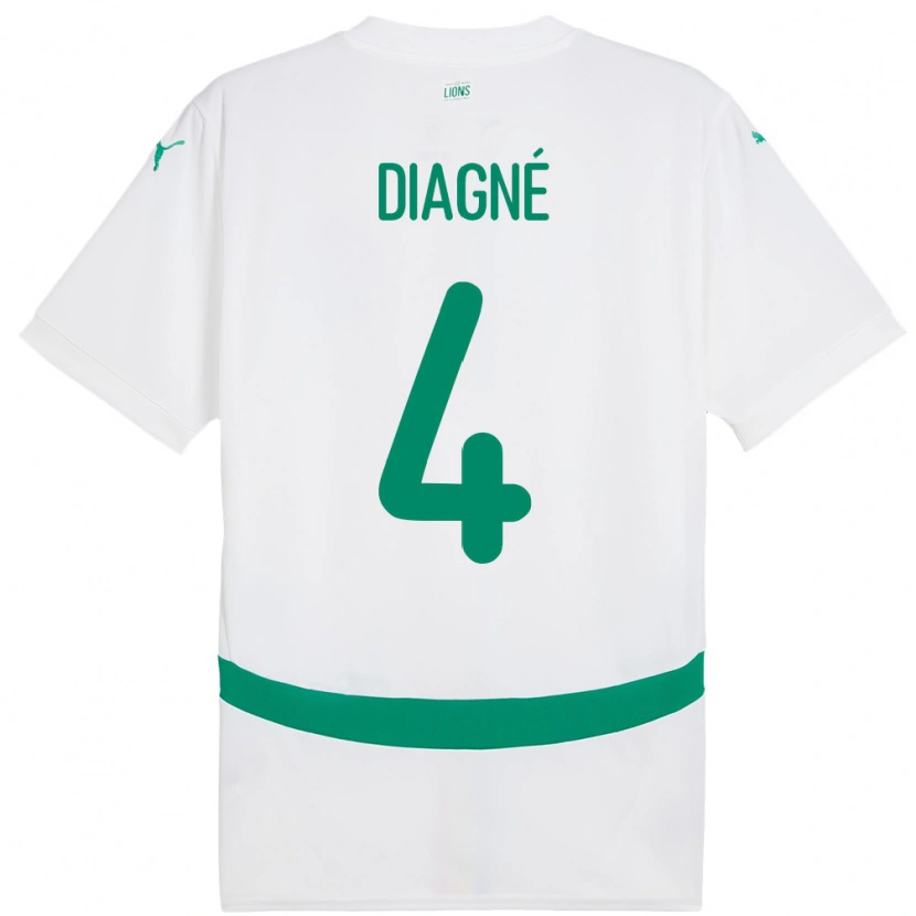 Danxen Dámské Senegal Cavin Diagne #4 Bílý Domů Hráčské Dresy 24-26 Dres