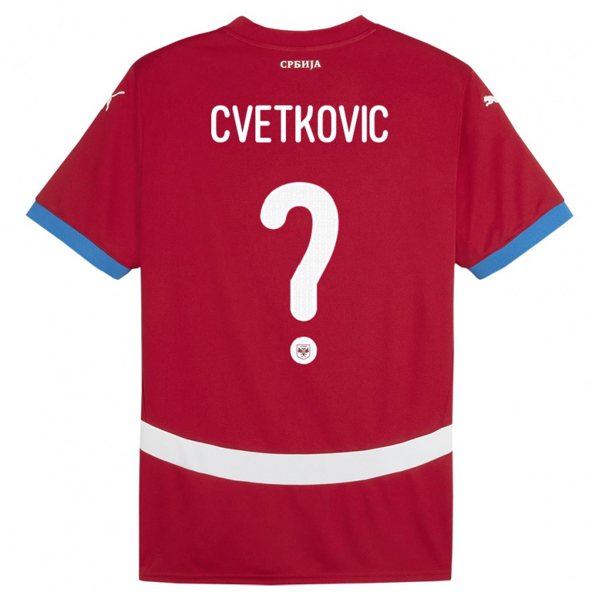 Danxen Dámské Srbsko Aleksa Cvetkovic #0 Červené Domů Hráčské Dresy 24-26 Dres