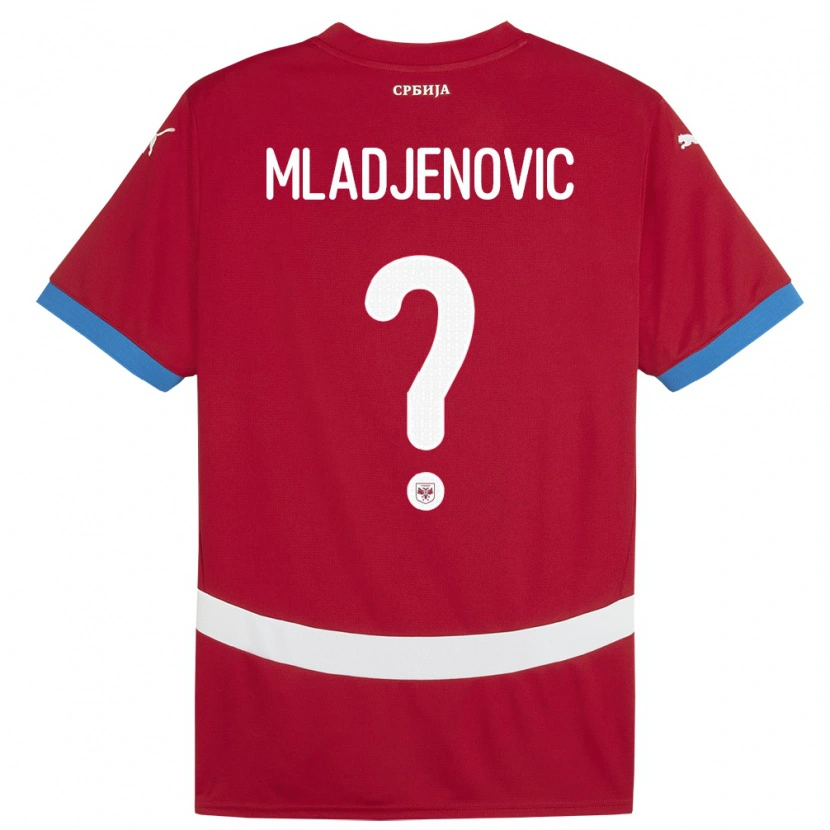 Danxen Dámské Srbsko Uros Mladjenovic #0 Červené Domů Hráčské Dresy 24-26 Dres