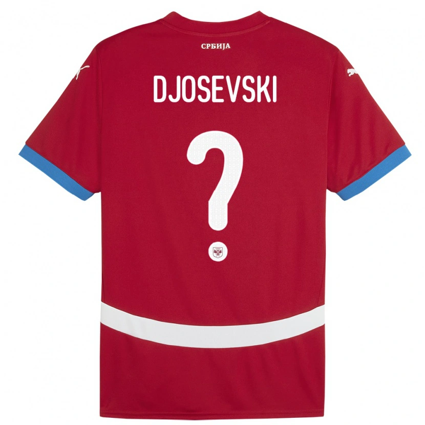 Danxen Dámské Srbsko Stefan Djosevski #0 Červené Domů Hráčské Dresy 24-26 Dres