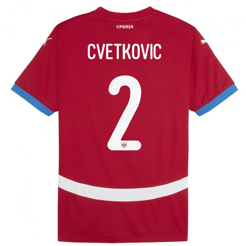 Danxen Dámské Srbsko Djordje Cvetkovic #2 Červené Domů Hráčské Dresy 24-26 Dres