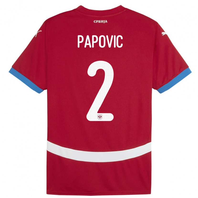 Danxen Dámské Srbsko Niksa Papovic #2 Červené Domů Hráčské Dresy 24-26 Dres