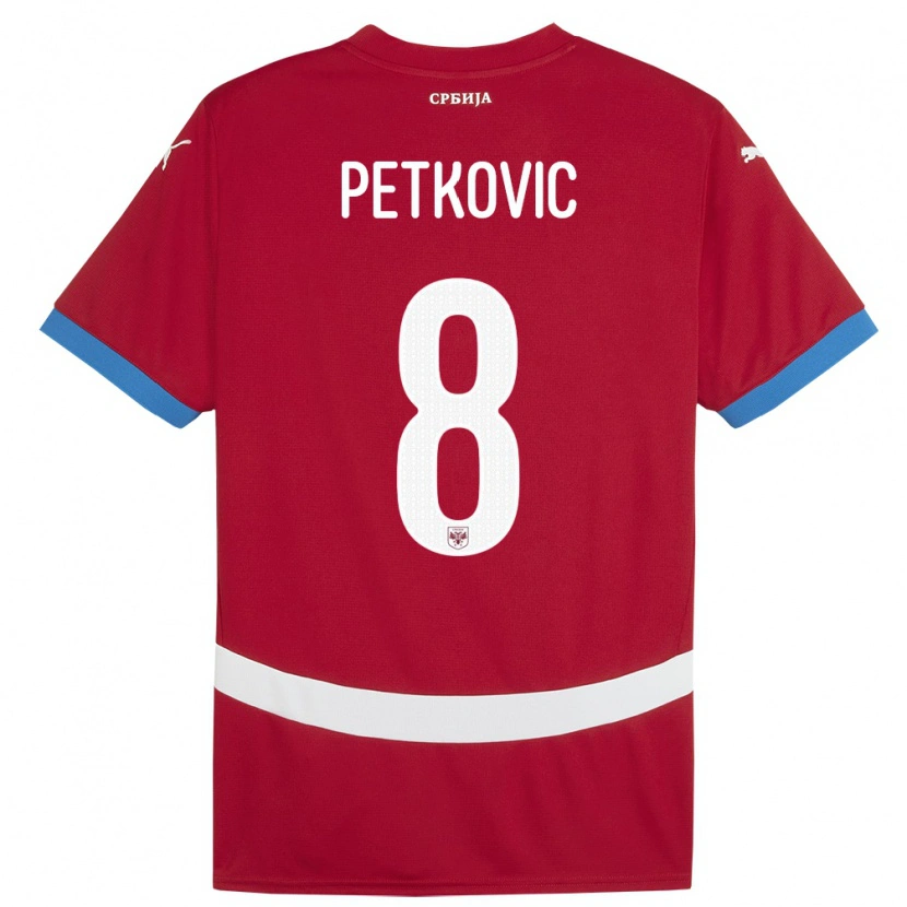 Danxen Dámské Srbsko Mihajlo Petkovic #8 Červené Domů Hráčské Dresy 24-26 Dres