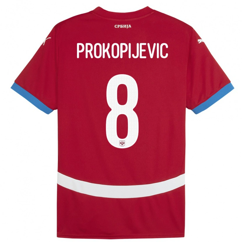 Danxen Dámské Srbsko Mateja Prokopijevic #8 Červené Domů Hráčské Dresy 24-26 Dres