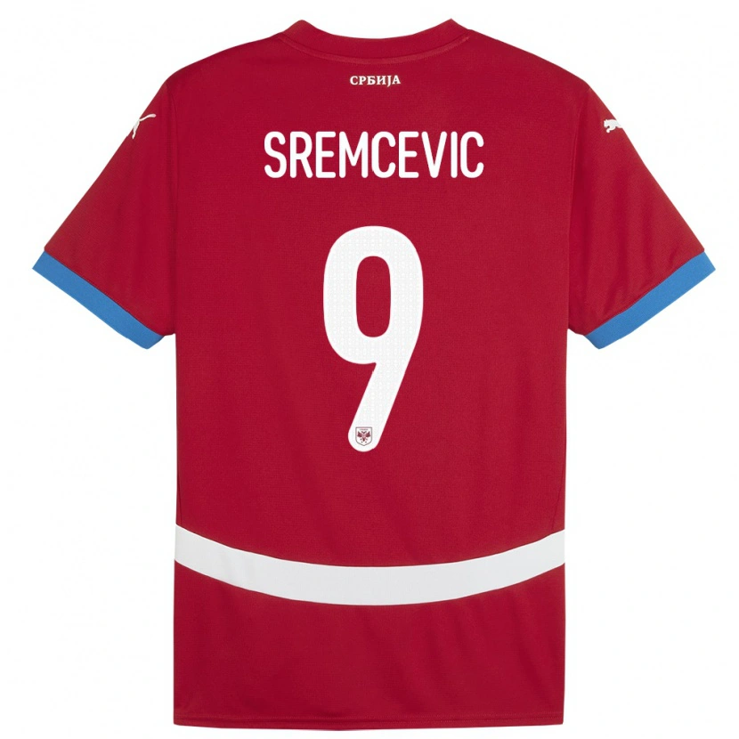 Danxen Dámské Srbsko Uros Sremcevic #9 Červené Domů Hráčské Dresy 24-26 Dres