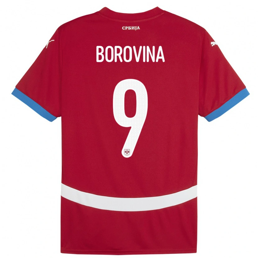 Danxen Dámské Srbsko Srdjan Borovina #9 Červené Domů Hráčské Dresy 24-26 Dres