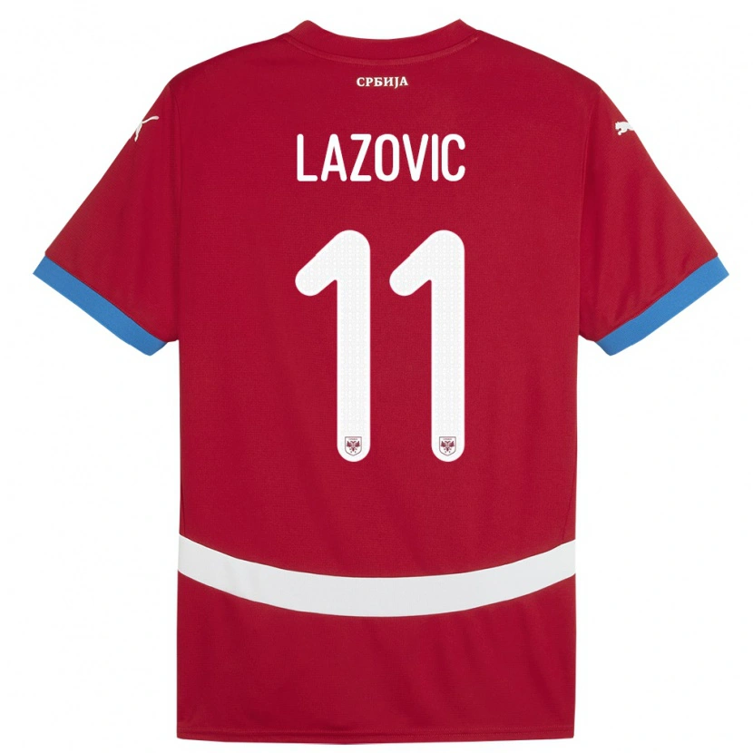 Danxen Dámské Srbsko Filip Lazovic #11 Červené Domů Hráčské Dresy 24-26 Dres