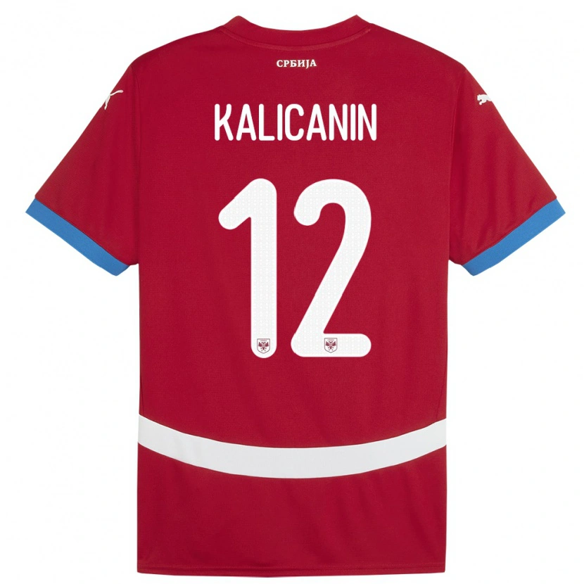 Danxen Dámské Srbsko Lazar Kalicanin #12 Červené Domů Hráčské Dresy 24-26 Dres