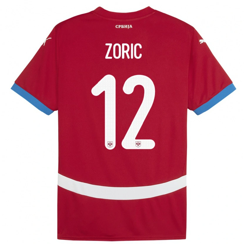 Danxen Dámské Srbsko Nemanja Zoric #12 Červené Domů Hráčské Dresy 24-26 Dres