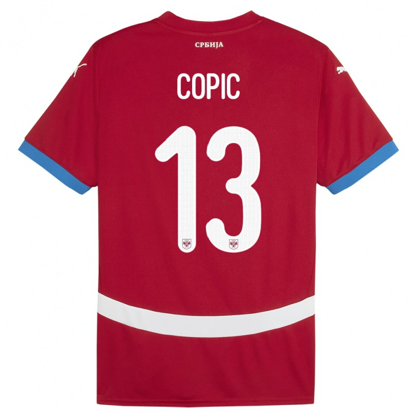 Danxen Dámské Srbsko Milan Copic #13 Červené Domů Hráčské Dresy 24-26 Dres
