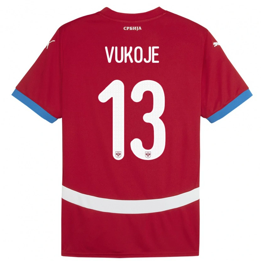 Danxen Dámské Srbsko Luka Vukoje #13 Červené Domů Hráčské Dresy 24-26 Dres