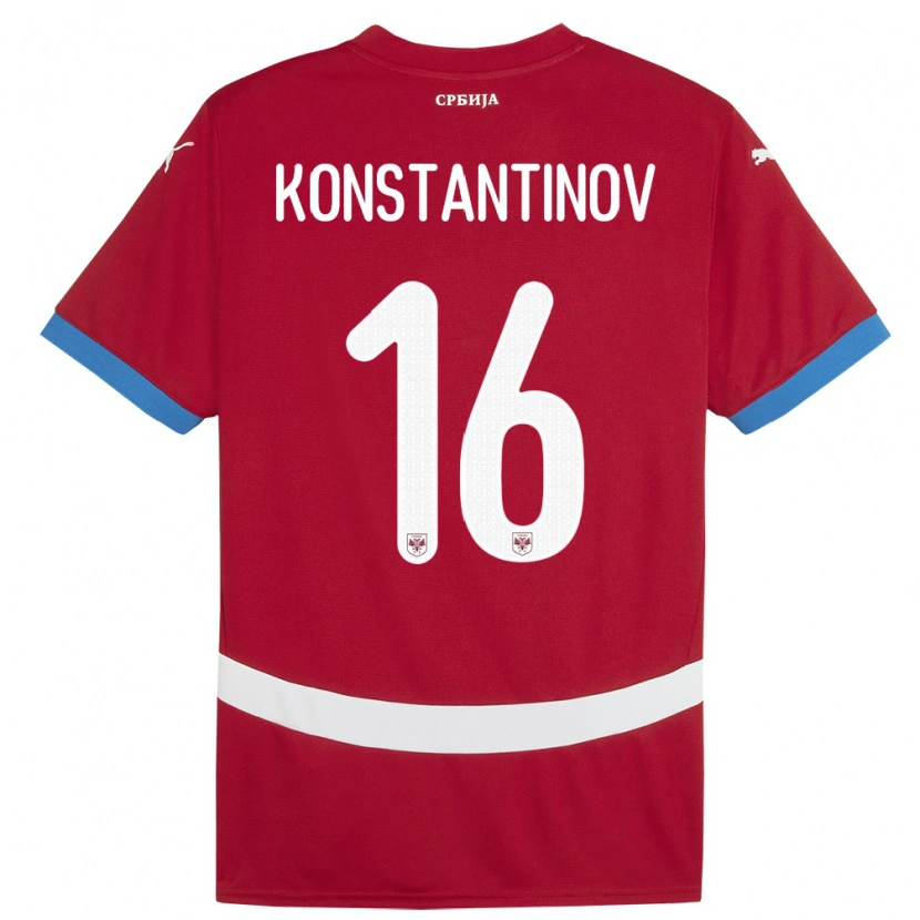 Danxen Dámské Srbsko Lazar Konstantinov #16 Červené Domů Hráčské Dresy 24-26 Dres